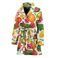 Vegan Fruits And Vegetables Print Women's Bathrobe