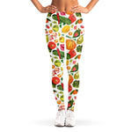 Vegan Fruits And Vegetables Print Women's Leggings