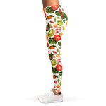 Vegan Fruits And Vegetables Print Women's Leggings