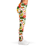 Vegan Fruits And Vegetables Print Women's Leggings