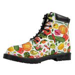 Vegan Fruits And Vegetables Print Work Boots