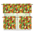 Vegan Pattern Print 3 Piece Kitchen Curtains
