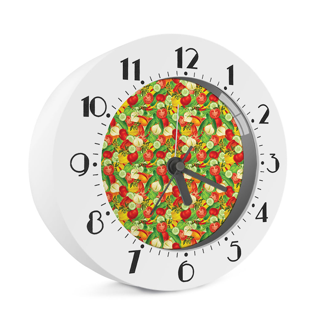 Vegan Pattern Print Alarm Clock