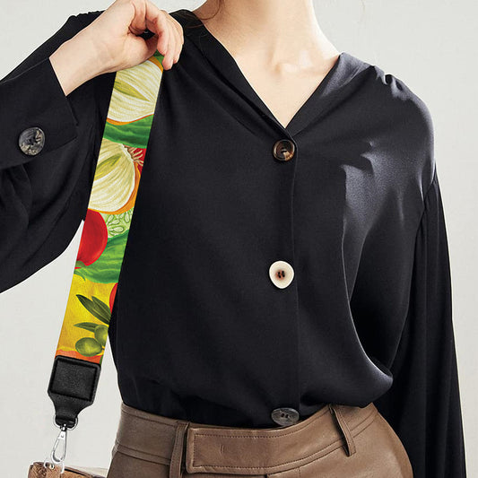 Vegan Pattern Print Bag Strap
