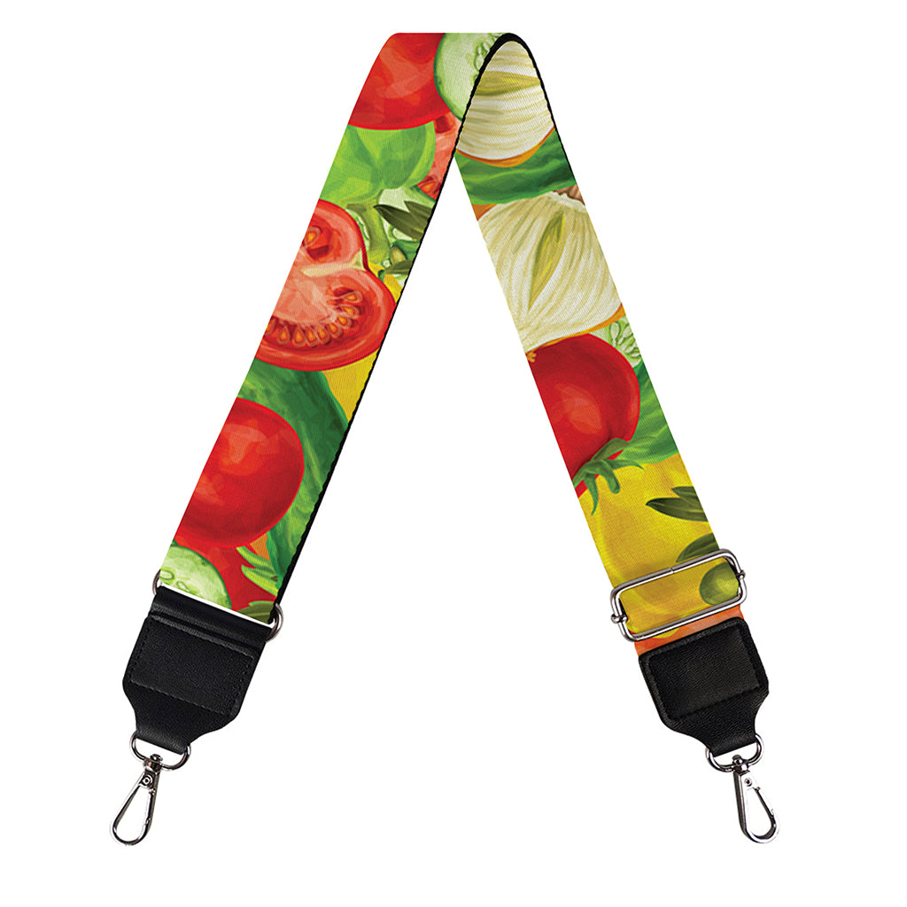 Vegan Pattern Print Bag Strap