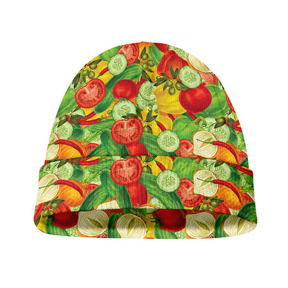 Vegan Pattern Print Beanie