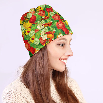 Vegan Pattern Print Beanie