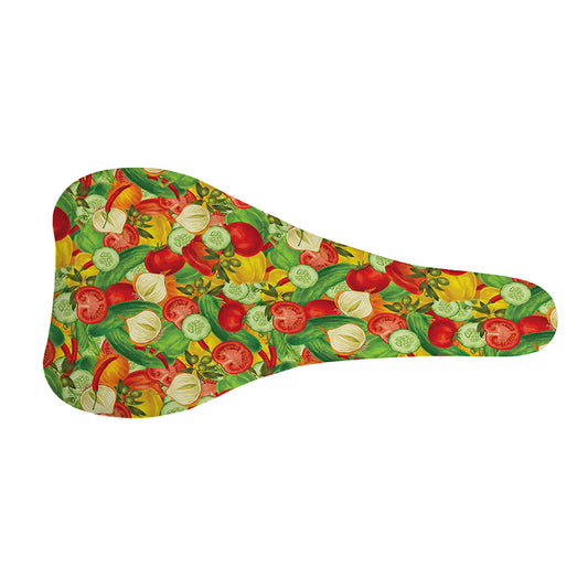 Vegan Pattern Print Bicycle Seat Cover