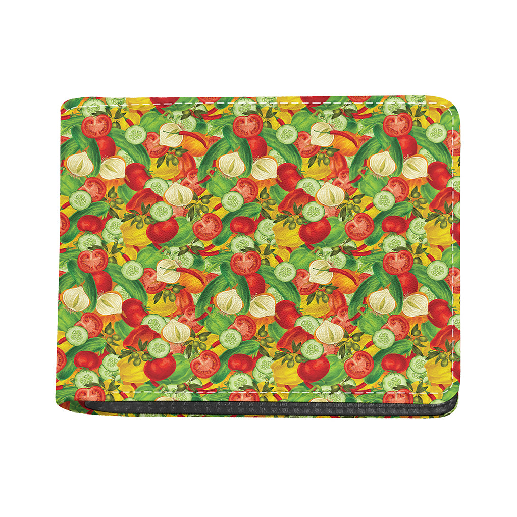 Vegan Pattern Print Bifold Wallet