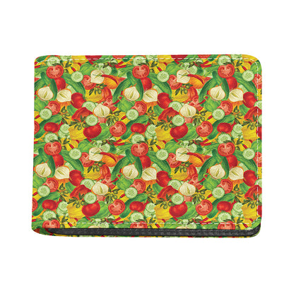 Vegan Pattern Print Bifold Wallet