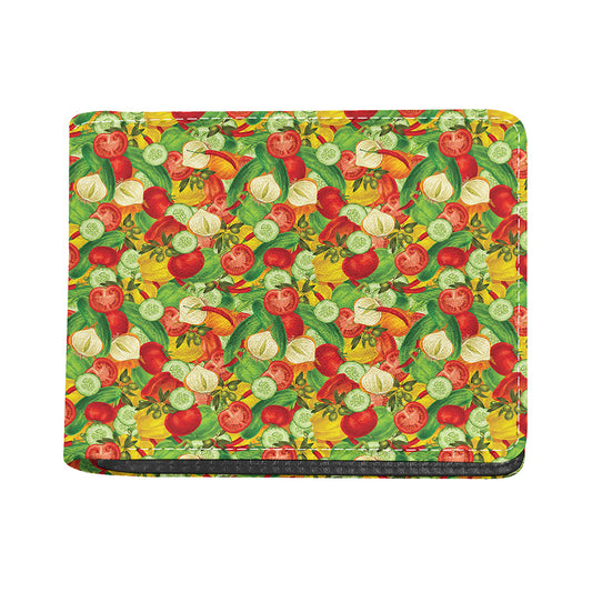 Vegan Pattern Print Bifold Wallet