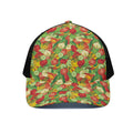 Vegan Pattern Print Black Mesh Trucker Hat