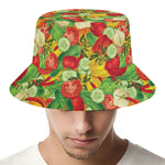 Vegan Pattern Print Bucket Hat