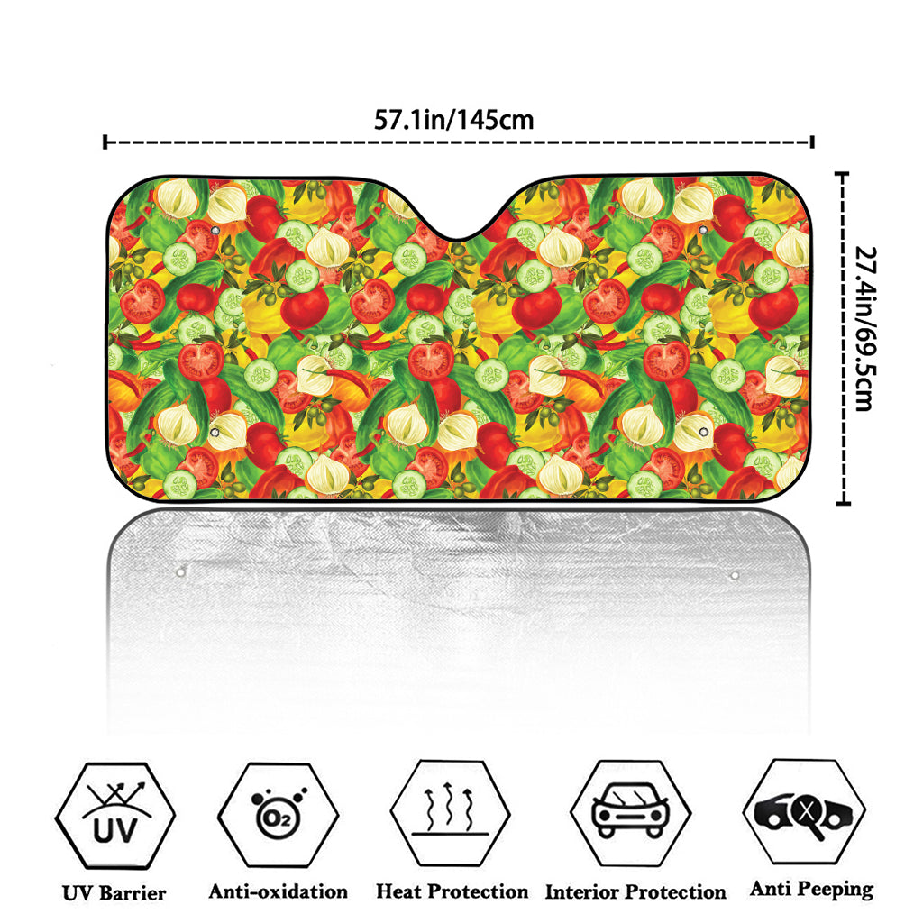 Vegan Pattern Print Car Windshield Sun Shade