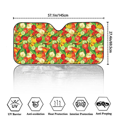 Vegan Pattern Print Car Windshield Sun Shade