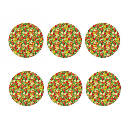 Vegan Pattern Print Coaster Set