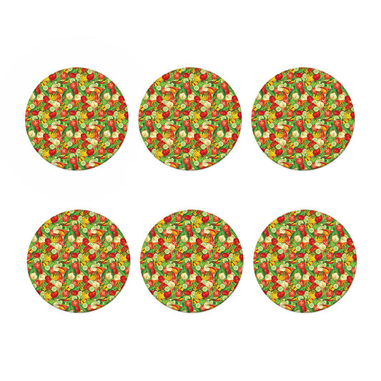 Vegan Pattern Print Coaster Set