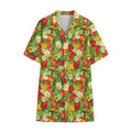 Vegan Pattern Print Cotton Hawaiian Shirt