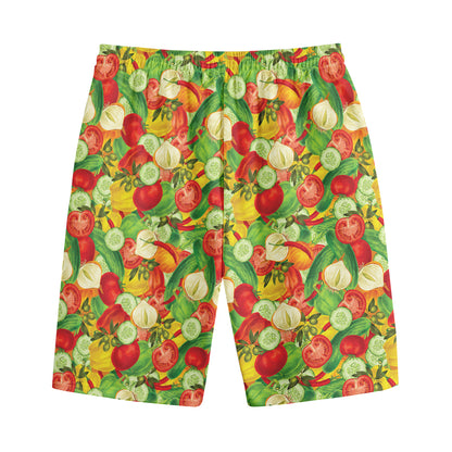 Vegan Pattern Print Cotton Shorts