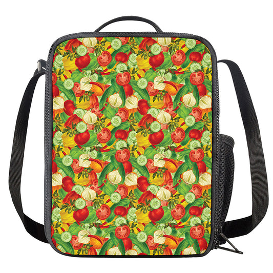 Vegan Pattern Print Crossbody Lunch Bag