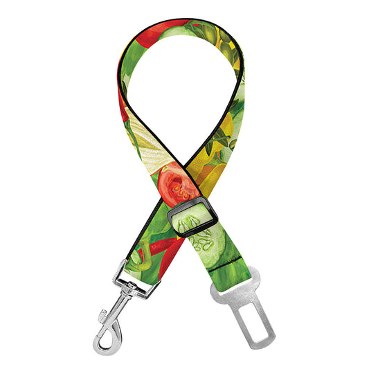 Vegan Pattern Print Dog Seat Belt