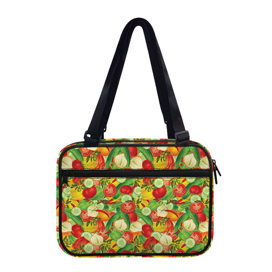 Vegan Pattern Print Double Strap Bible Bag