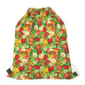 Vegan Pattern Print Drawstring Bag