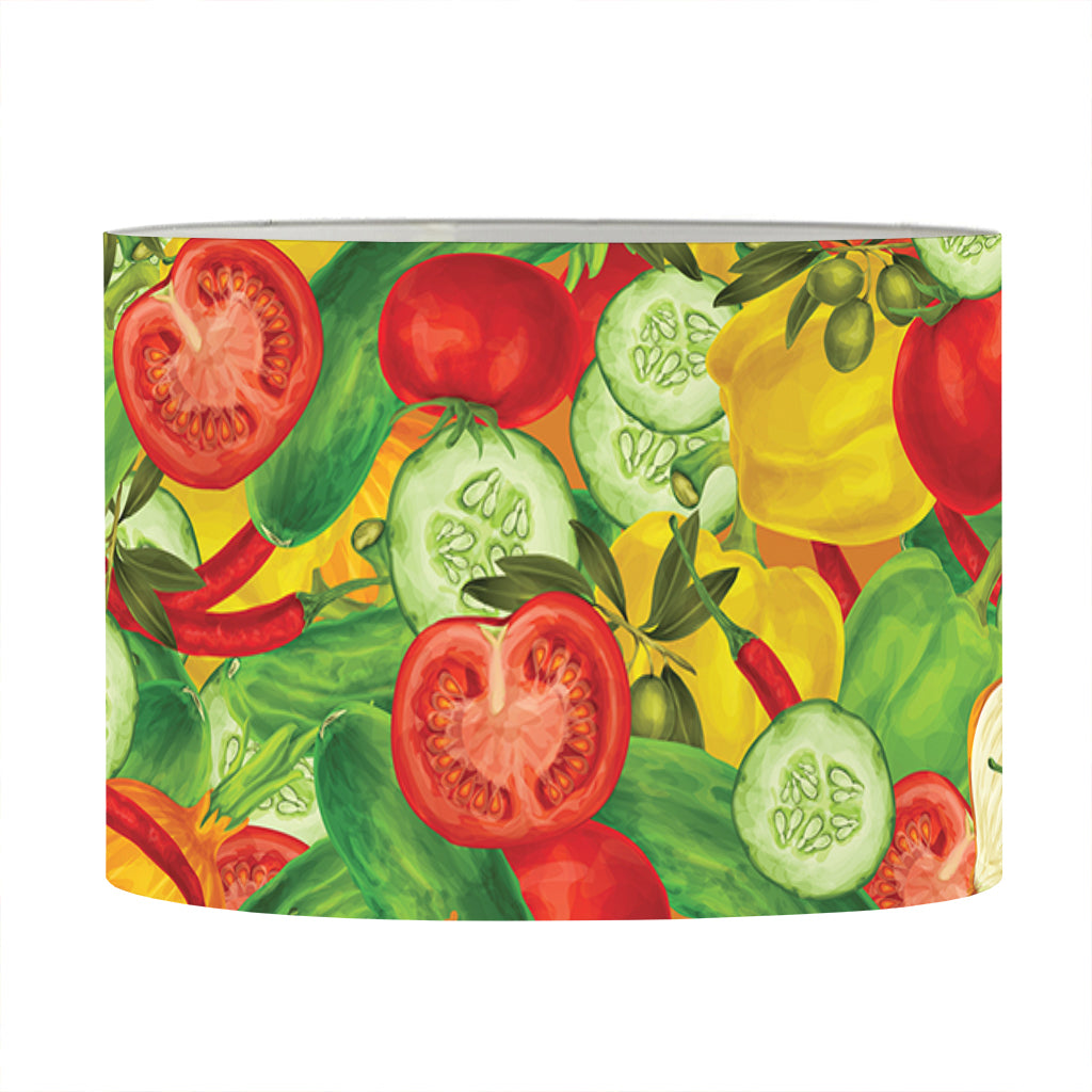 Vegan Pattern Print Drum Lamp Shade