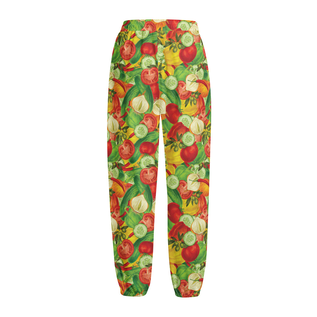 Vegan Pattern Print Fleece Lined Knit Pants