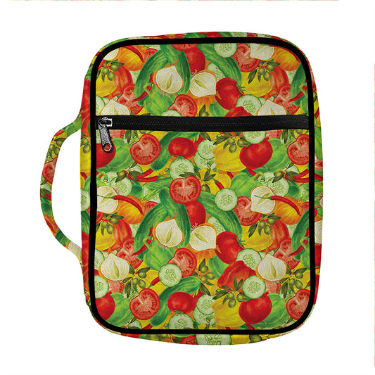 Vegan Pattern Print Front Pocket Bible Bag
