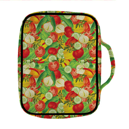 Vegan Pattern Print Front Pocket Bible Bag