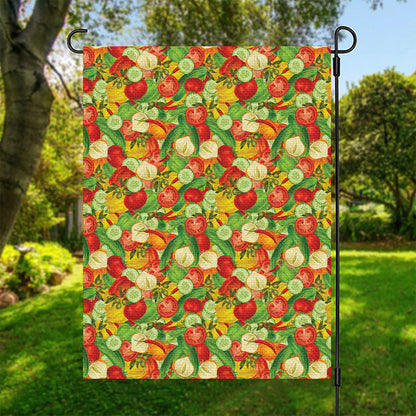 Vegan Pattern Print Garden Flag