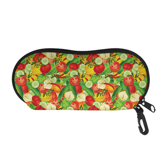 Vegan Pattern Print Glasses Case