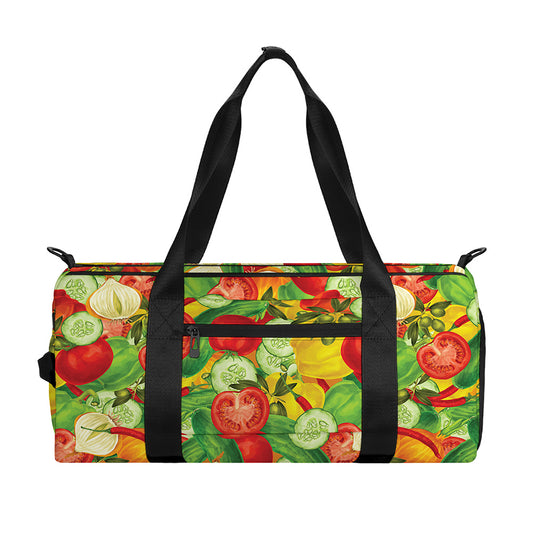 Vegan Pattern Print Gym Bag