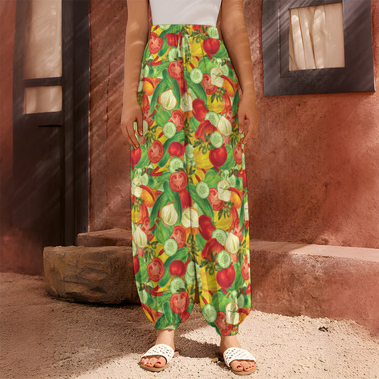 Vegan Pattern Print Harem Pants