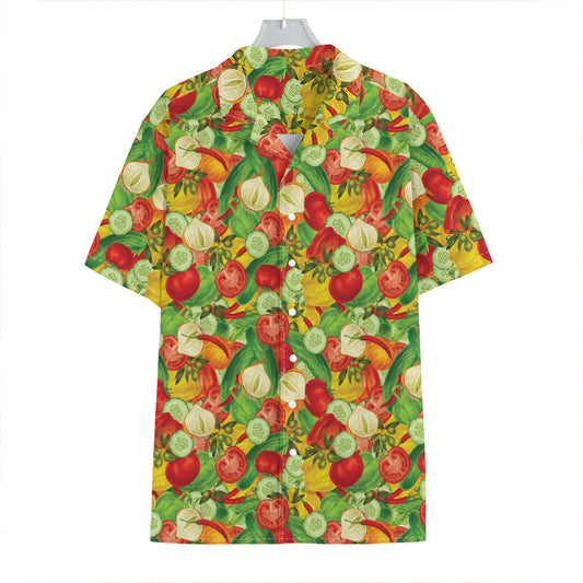 Vegan Pattern Print Hawaiian Shirt