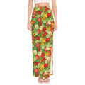 Vegan Pattern Print High Slit Maxi Skirt