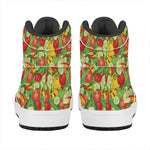 Vegan Pattern Print High Top Leather Sneakers