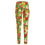 Vegan Pattern Print High-Waisted Pocket Leggings