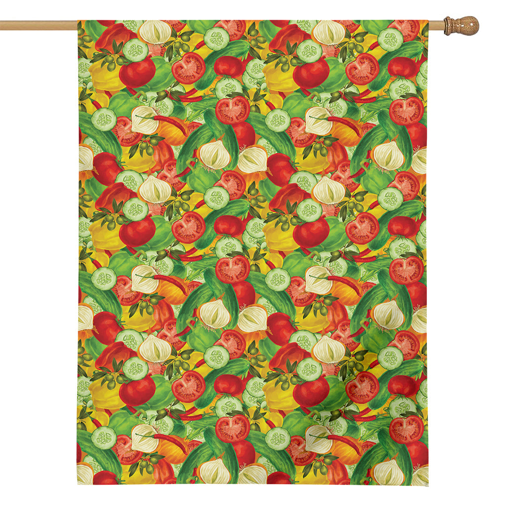 Vegan Pattern Print House Flag