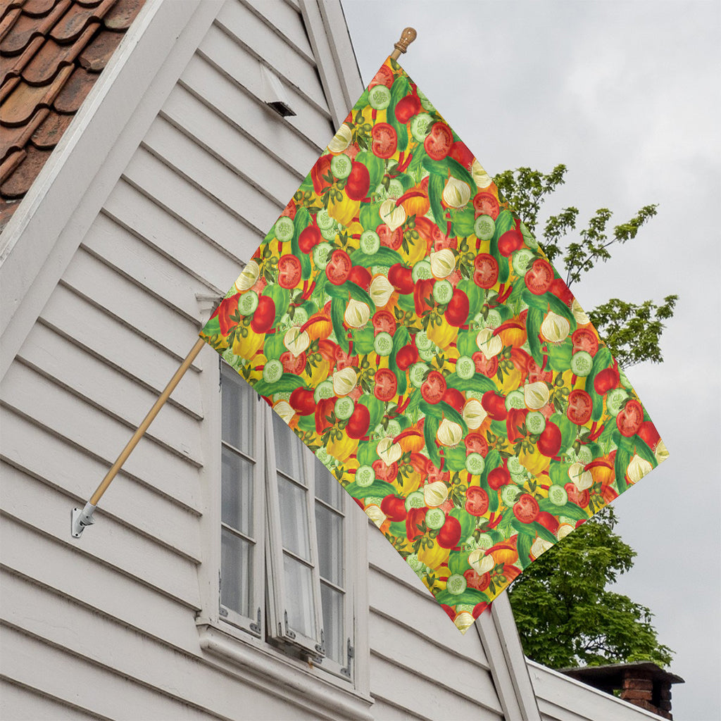 Vegan Pattern Print House Flag