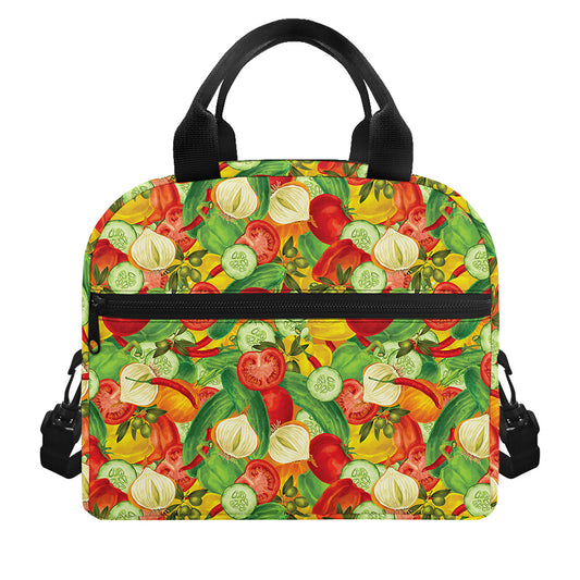 Vegan Pattern Print Insulated Lunch Bag