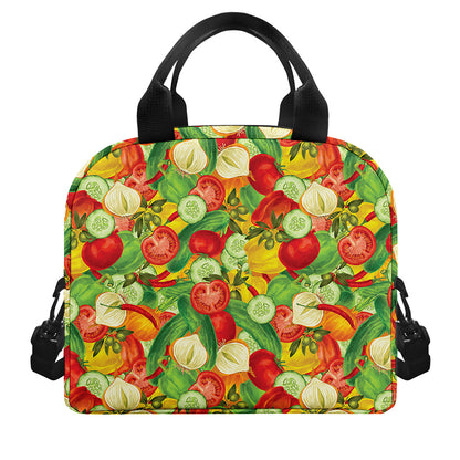 Vegan Pattern Print Insulated Lunch Bag