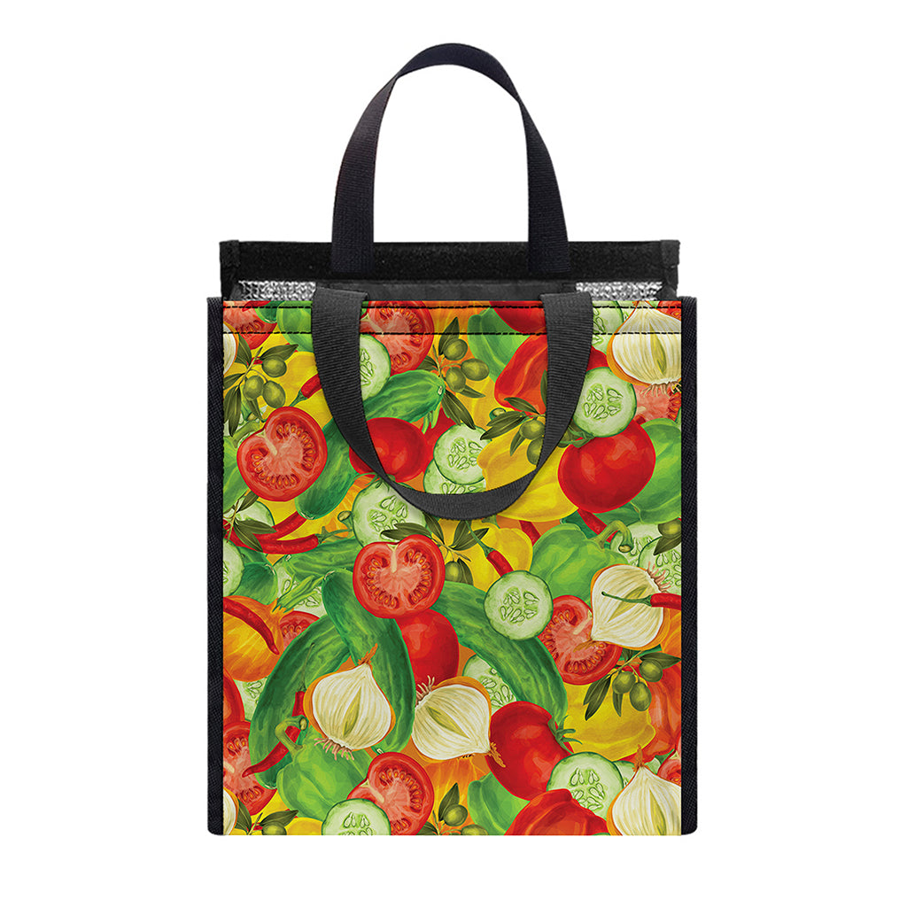 Vegan Pattern Print Insulated Lunch Tote