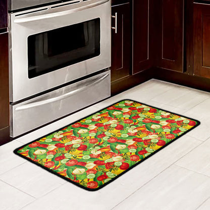 Vegan Pattern Print Kitchen Mat