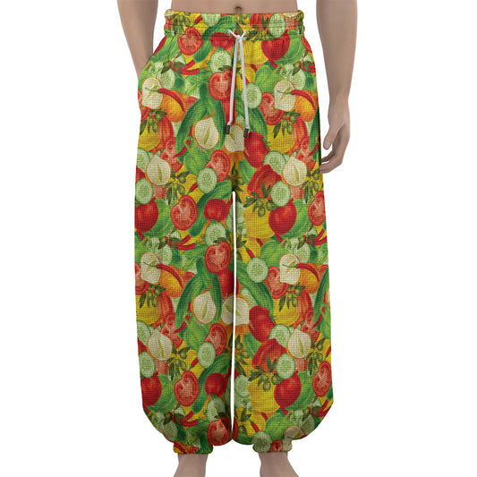Vegan Pattern Print Lantern Pants