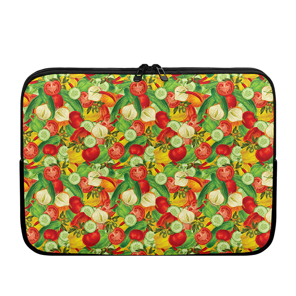 Vegan Pattern Print Laptop Sleeve