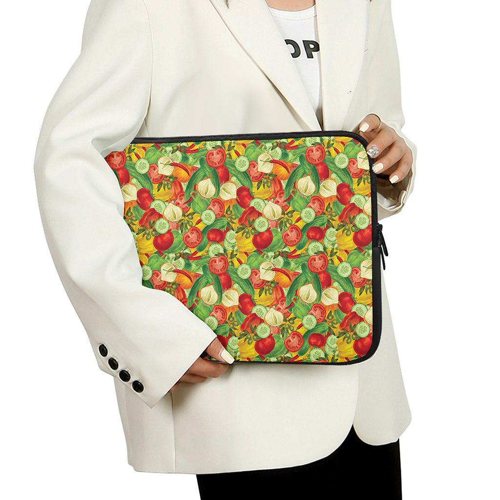 Vegan Pattern Print Laptop Sleeve