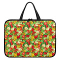 Vegan Pattern Print Laptop Sleeve With Handle