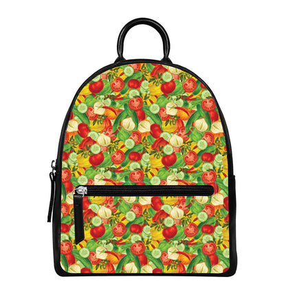 Vegan Pattern Print Leather Backpack